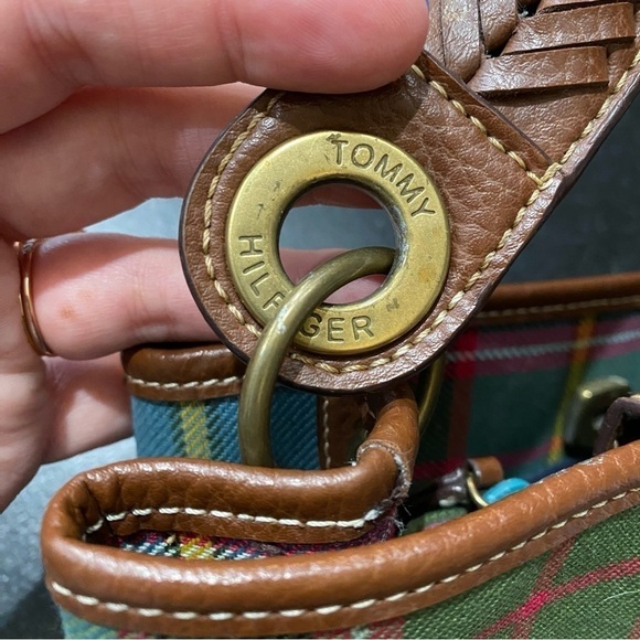 Vintage Y2K Tommy Hilfiger plaid leather purse handbag - Picture 6 of 9